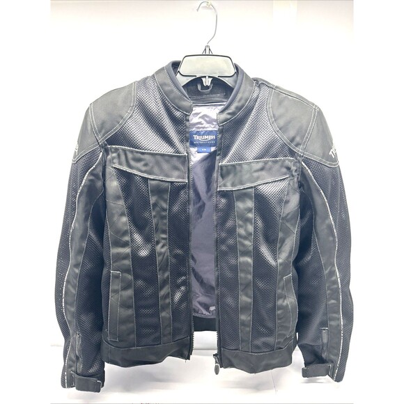 Triumph Motorcycle Raptor Vented II Jacket Black Zippers Women 2L - Picture 1 of 16